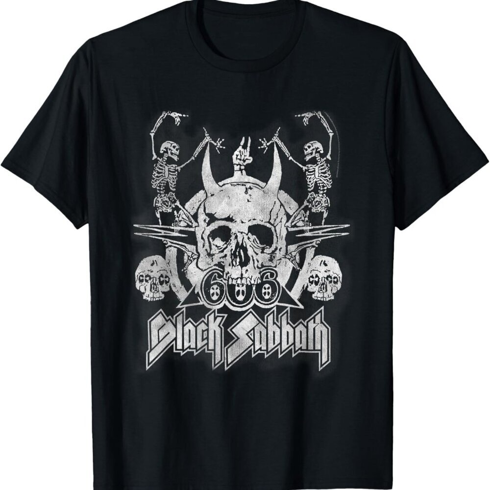 Black Sabbath Vintage Dancing Skeletons T-Shirt Retro Metal Tee Ozzy Osbourne